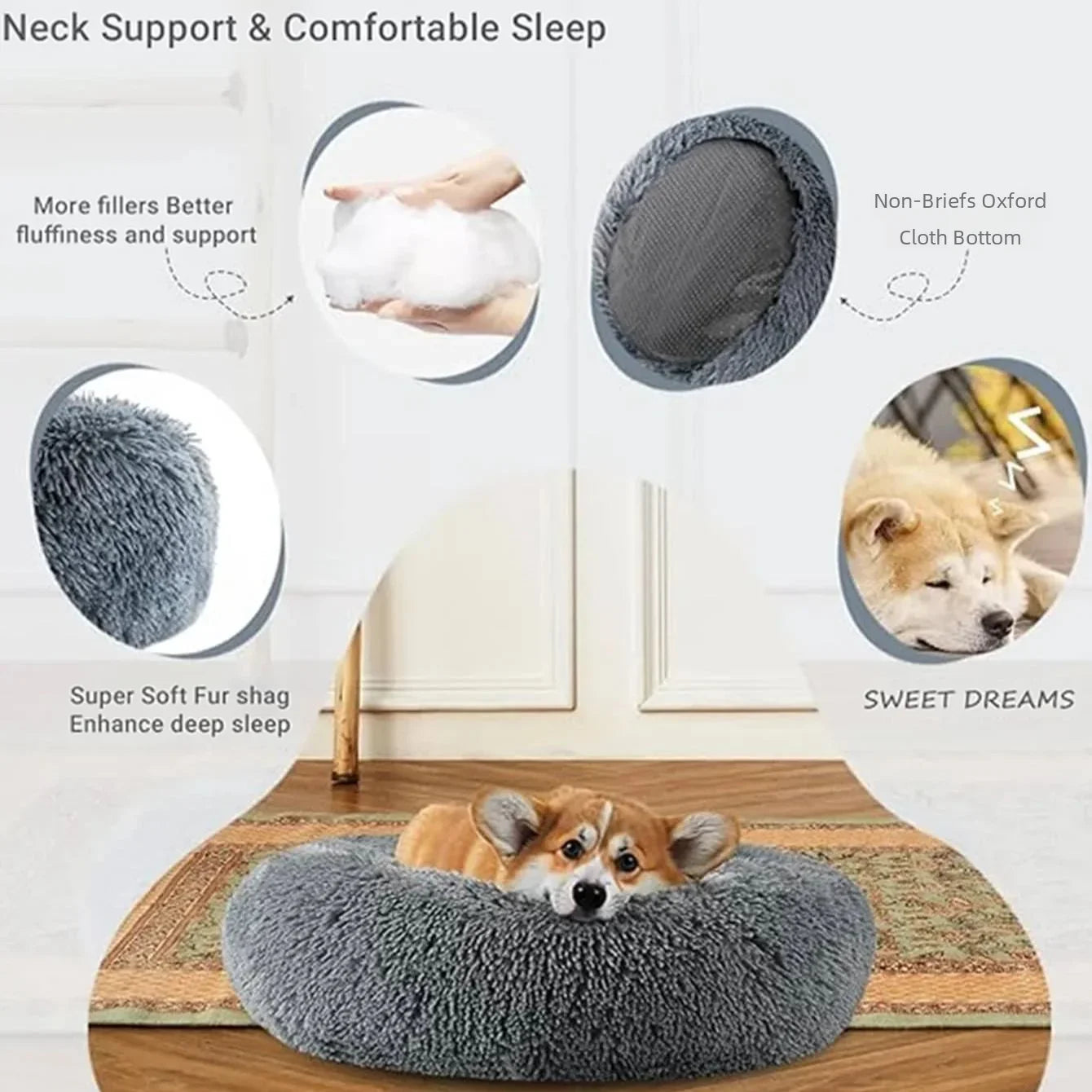 Cuccia pelose per cani e gatti di varie misure